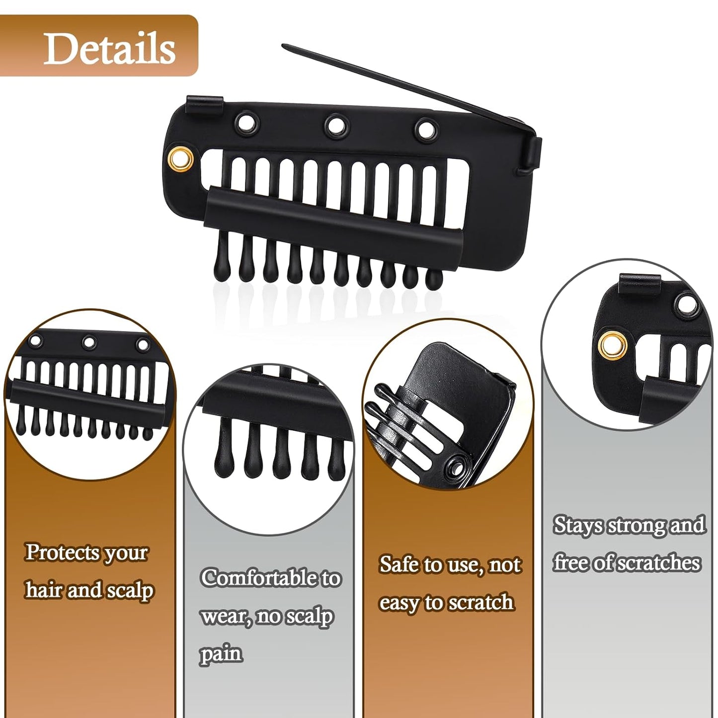 Chunni Clips with Safety Pins,8 PCS Strong Chunni Grip Dupatta Setting Clips Indian for Woman Black