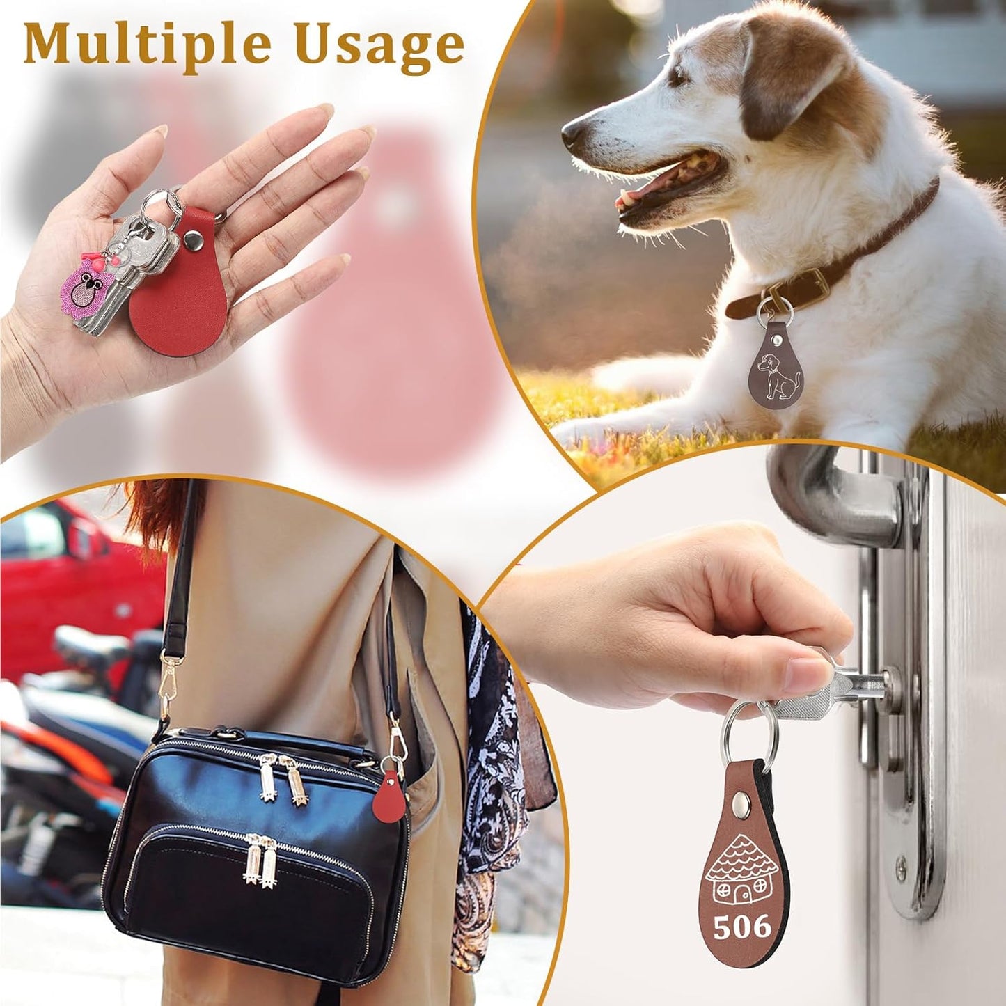 100-Piece Leather Keychain Blanks Set, 10 Color Options for Engraving, Personalized PU Leather Key Fob Kit for DIY Crafts and Gift Accessories