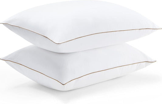 ® Goose Feathers and down Pillows, Bed Pillows with 100% Cotton Cover, 2 Pack, King Size, 20X36 Inches