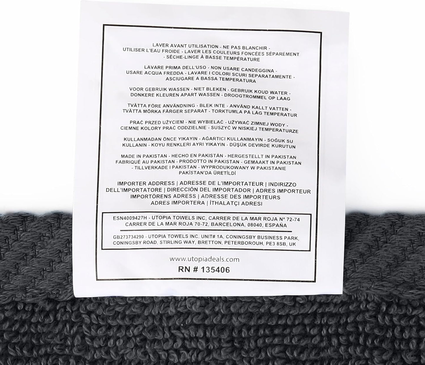 12 Pack Premium Wash Cloths Set, 12 by 12 Inches, 100% Cotton Ring Spun, Highly Absorbent and Soft Feel Washcloths for Bathroom, Spa, Gym, and Face, Grey