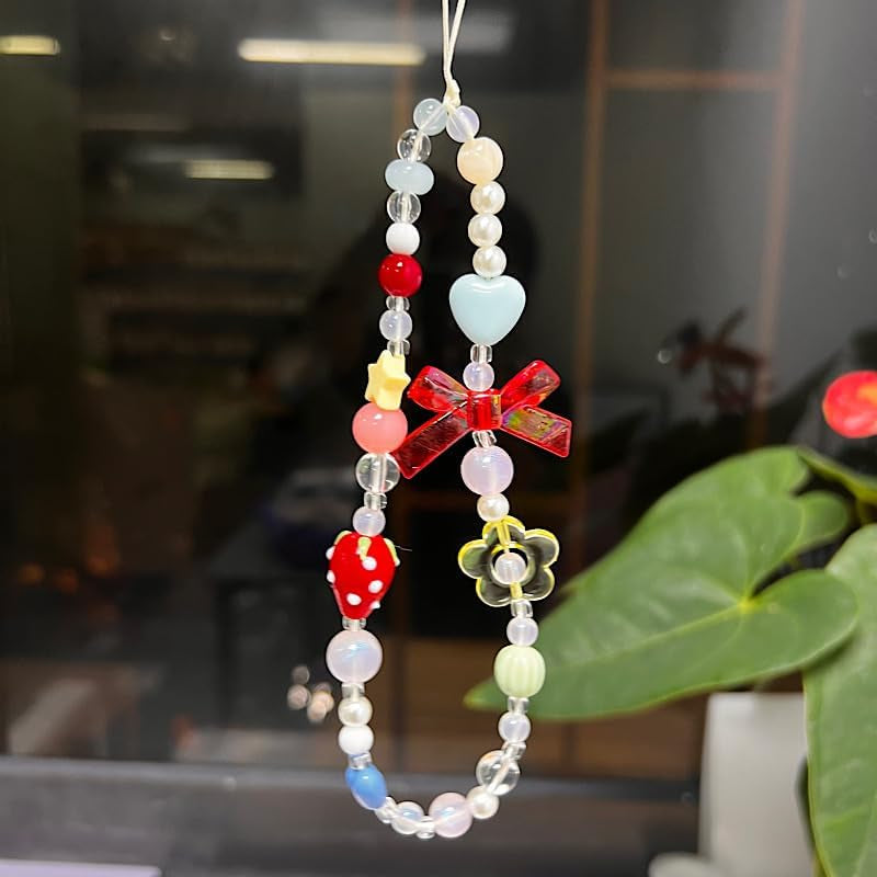 Strawberry Phone Charm Aesthetic Y2K Cell Phone Charms Strap Accessories for Keychain Camera