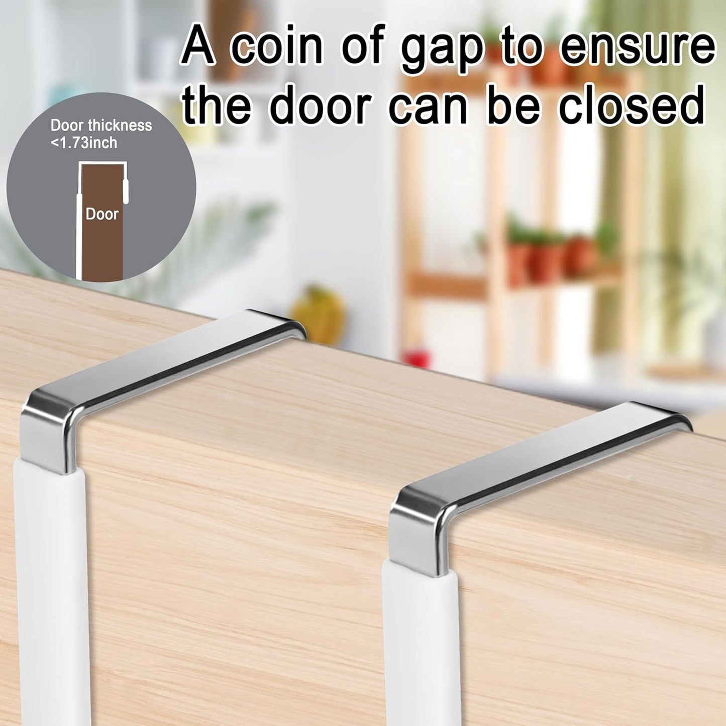 8-Pack Heavy-Duty Over-Door Hooks with White Vinyl Coating for Scratch Prevention, Ideal for Hanging Towels, Clothes, Shoes, Bags, and Hats in Bathrooms, Living Rooms, and Kitchens