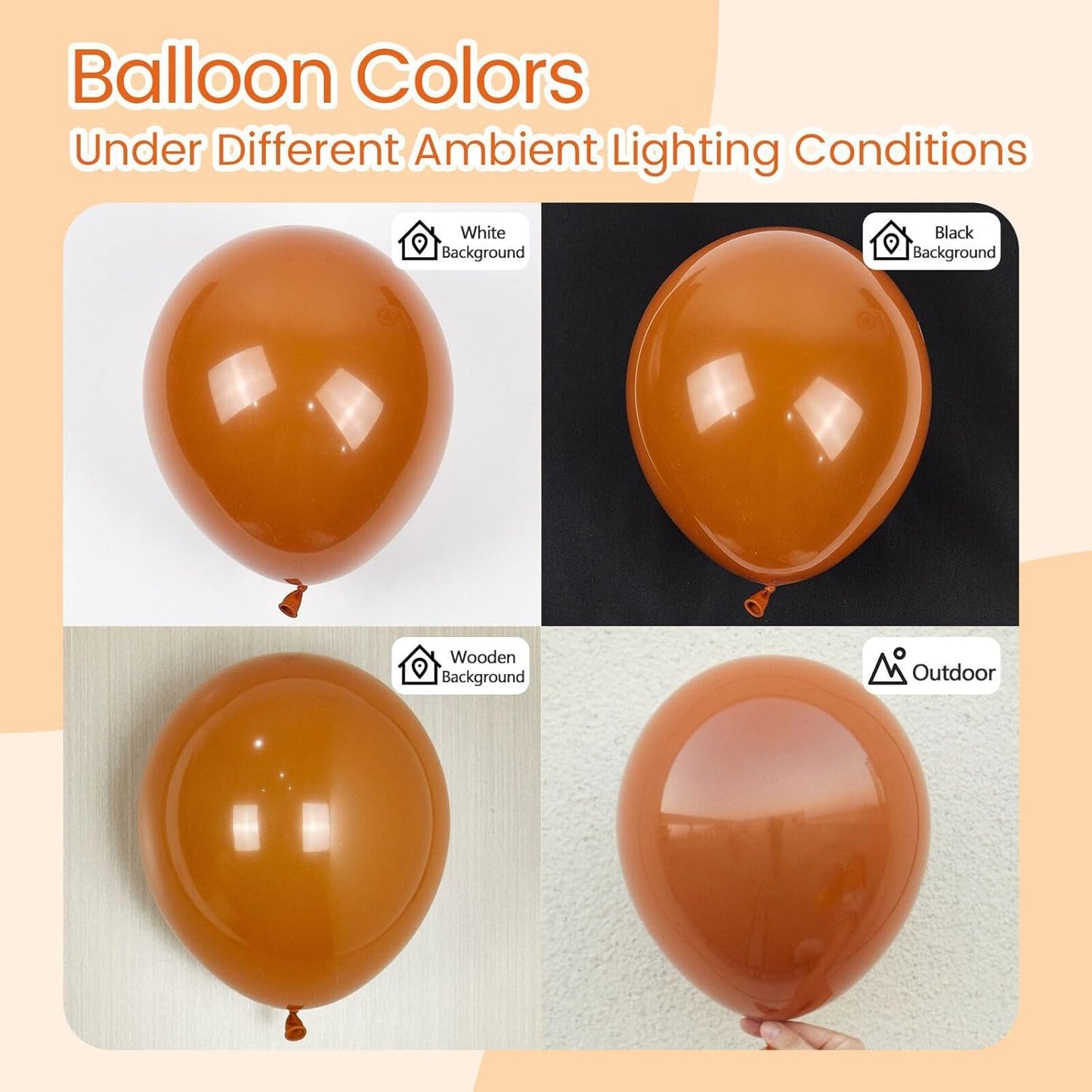 110Pcs Burnt Orange Balloons, 18 12 10 5 Inch Balloon Different Sizes Burnt Orange Balloon Garland for Baby Shower Birthday Party Decorations