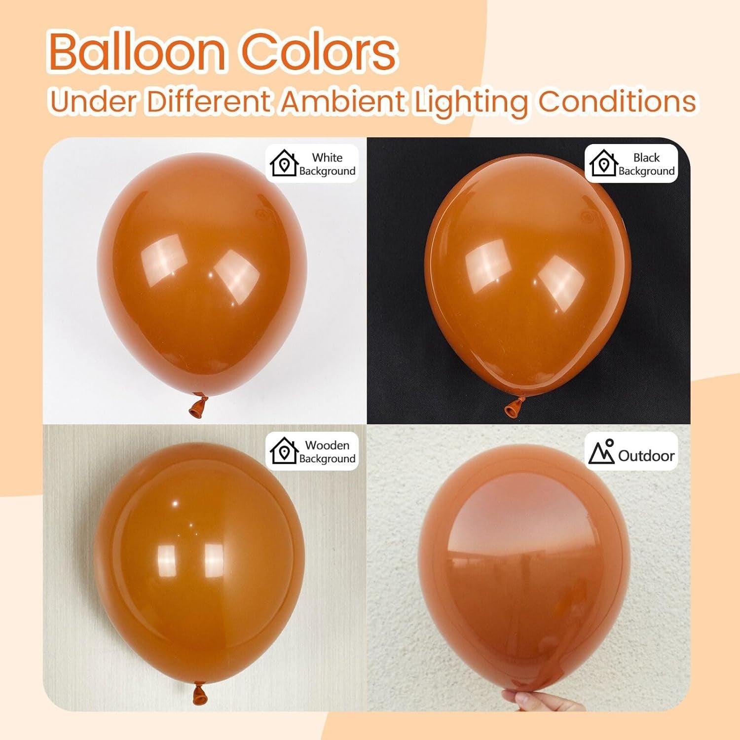 110Pcs Burnt Orange Balloons, 18 12 10 5 Inch Balloon Different Sizes Burnt Orange Balloon Garland for Baby Shower Birthday Party Decorations