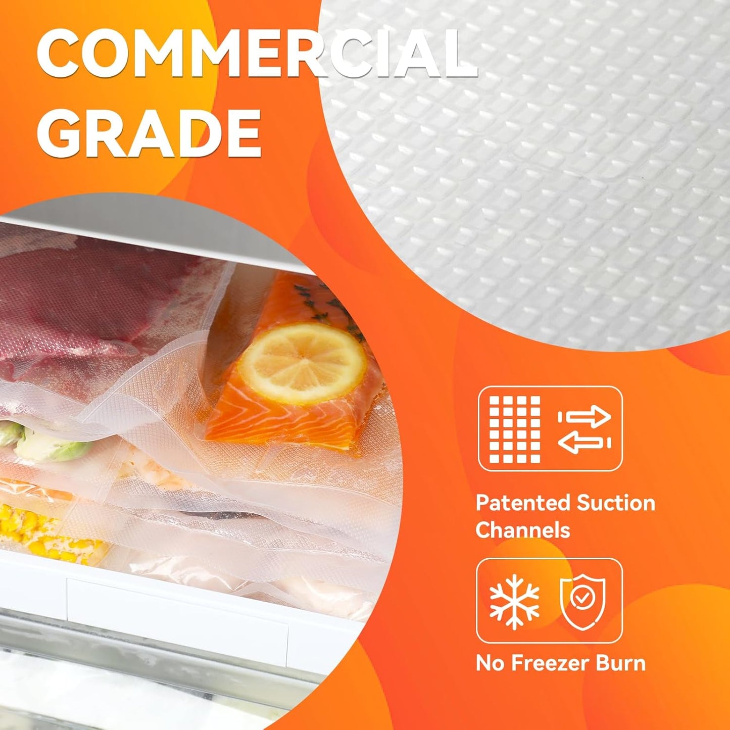 6” X 10” 200 Count Food Vacuum Sealer Bags Keeper, Precut Pint, Ideal for Food Saver, BPA Free, Commercial Grade, Great for Storage, Meal Prep and Sous Vide
