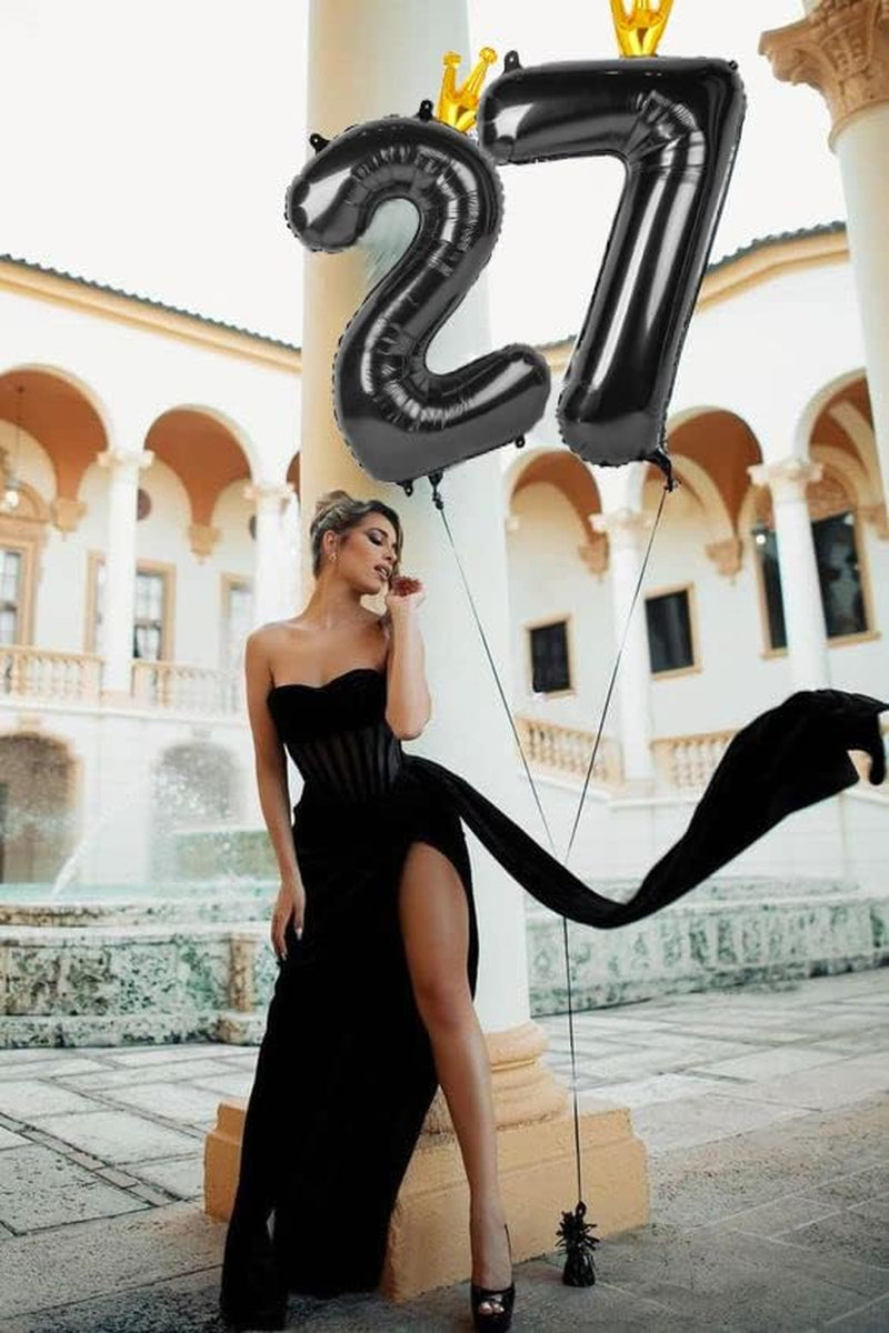 40 Inch Black 1 Balloon for First Birthday, Black One 1St Number Balloon Birthday Decorations for Girl Boy, 10Th 21St, Giant Number 1 Balloon.