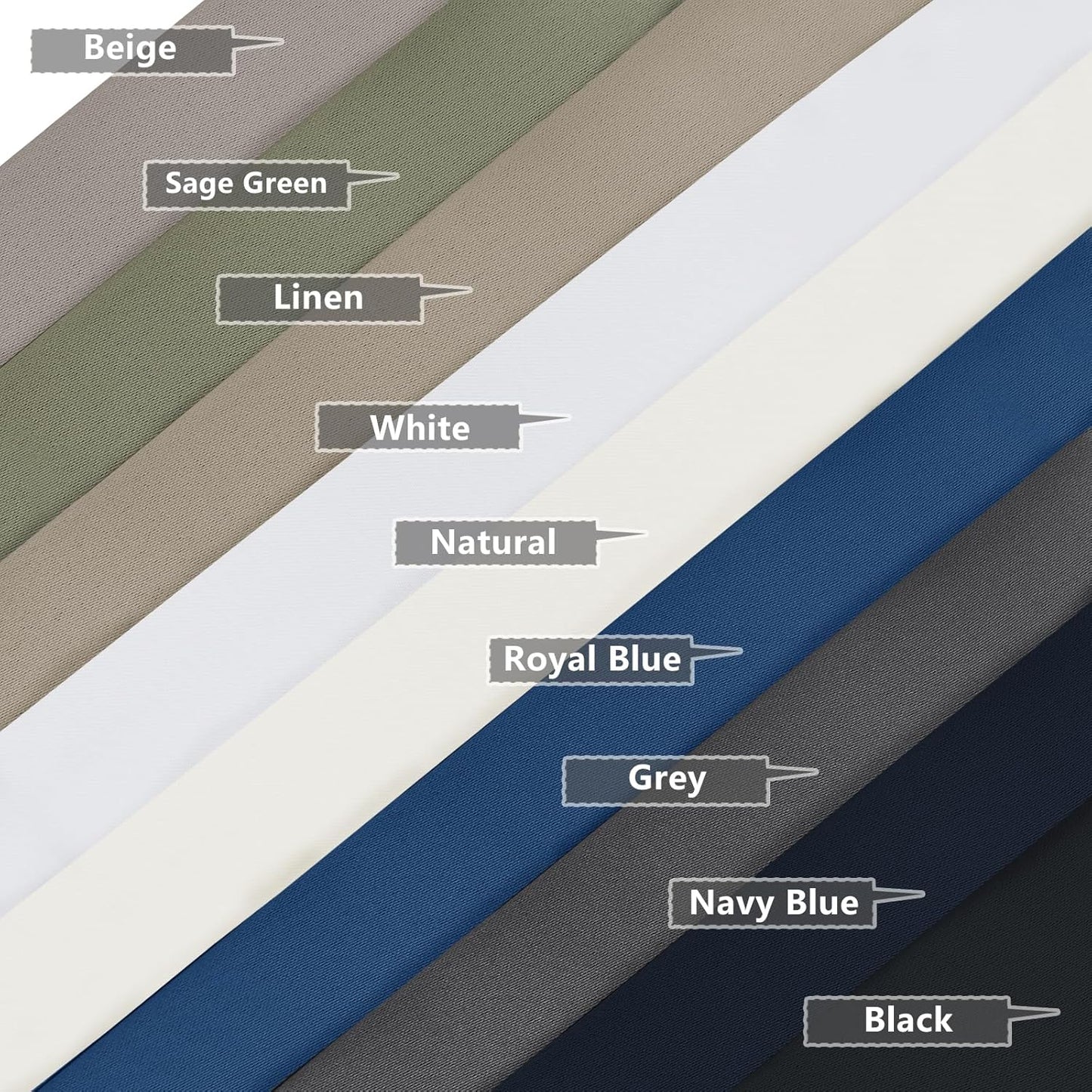 Heidi White Curtains for Living Room 63 Inch Length 2 Panels Set, Light Filtering Solid Curtains for Bedroom, Rod Pocket Window Drapes, 2 Pcs Each 40" W 63" L, White