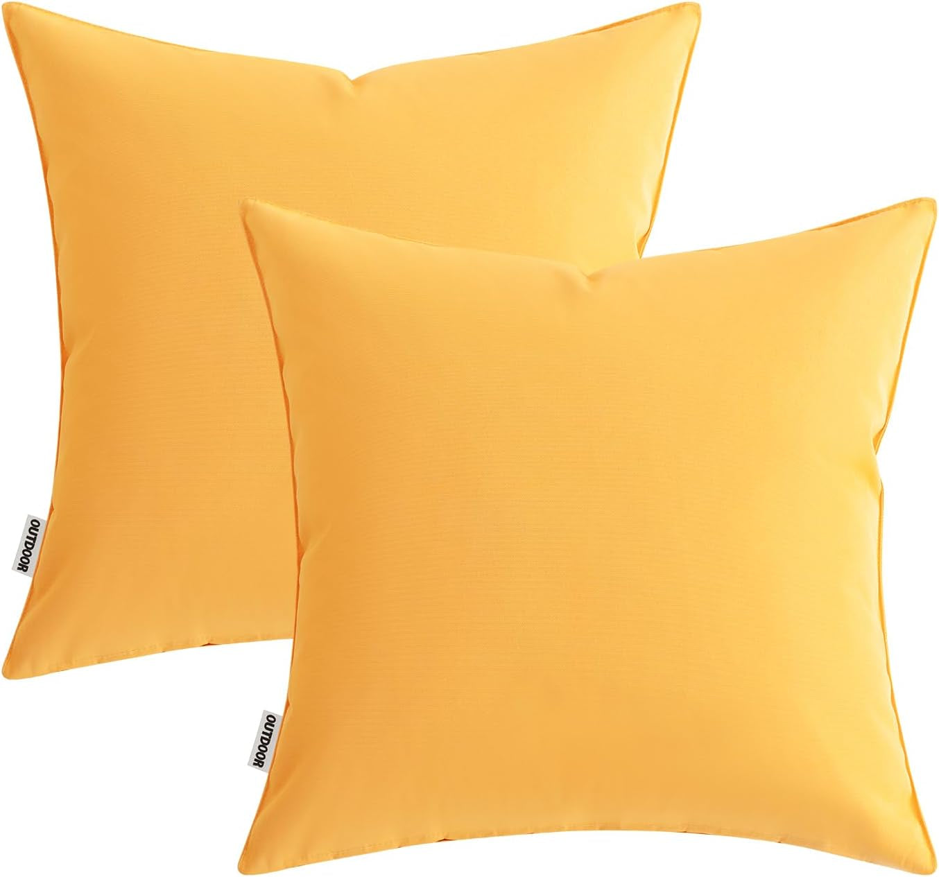 Outdoor Pillow Covers Yellow Waterproof Decorative Patio Throw Pillow Covers Fade Resistant for Furniture Tent Couch Sofa Living Room Pack of 2 Spring Summer Pillowcases 18X18 Inch
