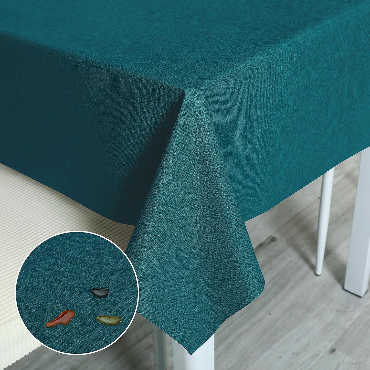 Vinyl Tablecloth for Picnic Camping Outdoor, 100% Waterproof Oil-Proof Spill-Proof PVC Table Cloth, Wipeable Thick Square Tablecloth Cover (54 X 54 Inch, Eden)