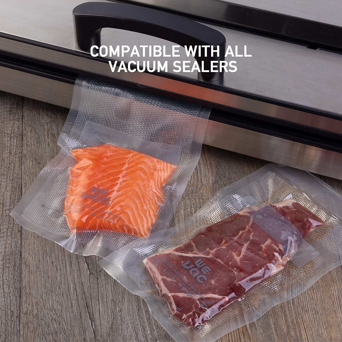 Vacuum Sealer Bags 100 Pint 6X10 Inch for Food Saver, Seal a Meal, Weston. Commercial Grade, BPA Free, Heavy Duty, Great for Vac Storage, Meal Prep or Sous Vide