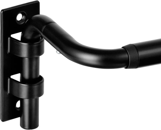 Blackout Curtain Rod for Windows 28 to 48, Wrap around Curtain Rods for Bedroom, Living Room, Adjustable from 30 to 57 Inches, Matte Black