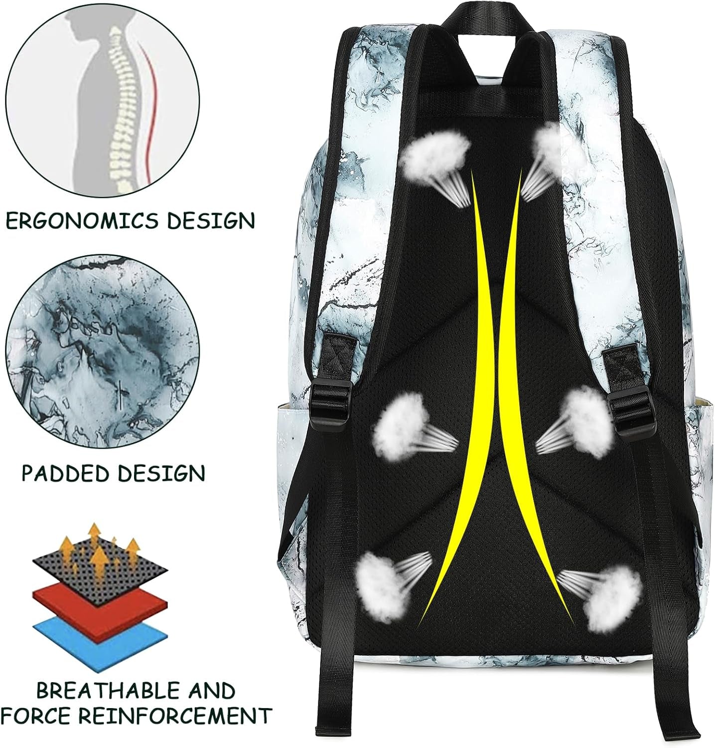 Teen Girls School Backpack Kids Bookbag Set with Lunch Box Pencil Case Travel Laptop Backpack Casual Daypacks