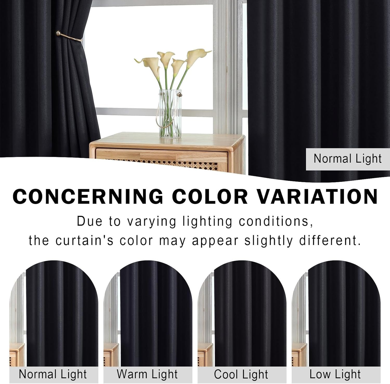 Dot Black Blackout Curtains for Bedroom 63 Inch Length 2 Panels Set, Thermal Insulated Energy Saving Noise Reducing Rod Pocket Back Tab Window Curtain Drapes, Each 40Wx63L