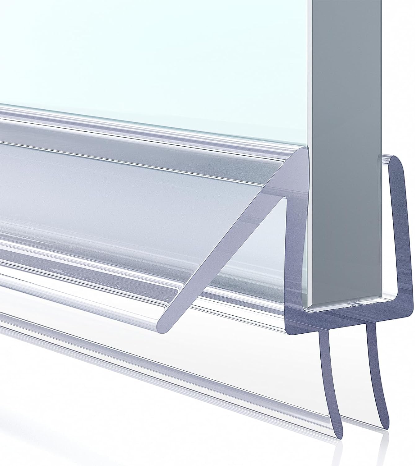 Shower Door Bottom Seal, 3Pack Shower Door Sweep Strip, Frameless Glass Doors Seal Strip for 3/8'' (10Mm) Thick Doors, Showers Water Guard & Barrier - Stop Water Leakage, 39.3'' X 0.39''