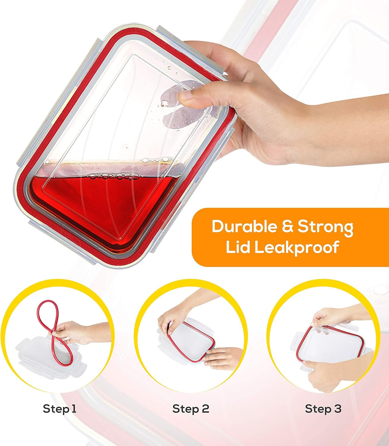 Plastic Food Storage Container Set with Airtight Lids - 24 Pieces (12 Containers & 12 Snap Lids)- Reusable & Leftover Lunch Boxes - Leak Proof & Microwave Safe