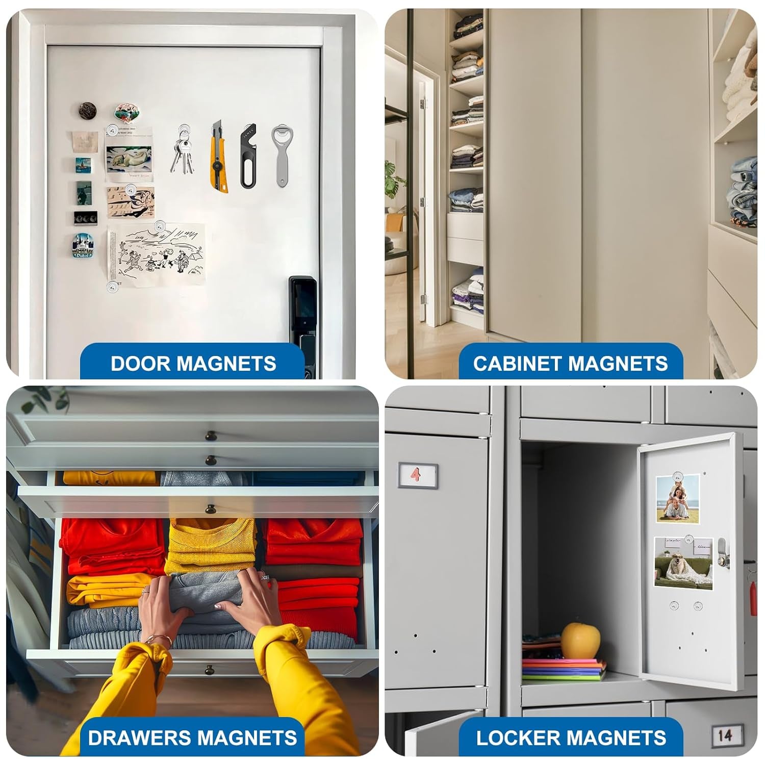 20LBS Neodymium Magnets, 6Pack Rare Earth Magnets with Matching Screws, for Kitchen Doors, Tool Room, Lifting - 0.63X0.19Inch