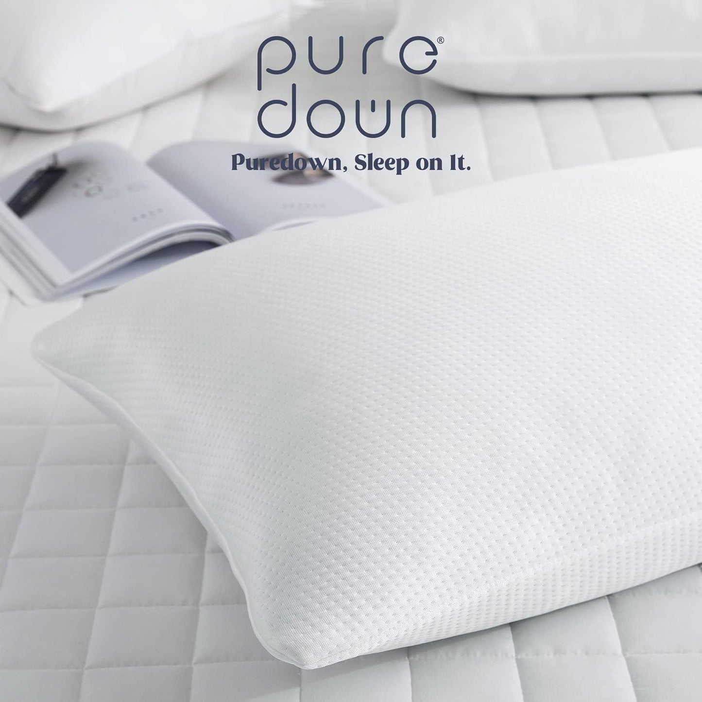® Cooling Goose Feathers down Pillows for Sleeping, Hotel Quality Chill Pillow with Removable Pillowcase, White, Standard Size, 20X26 Inches, 1 Pack