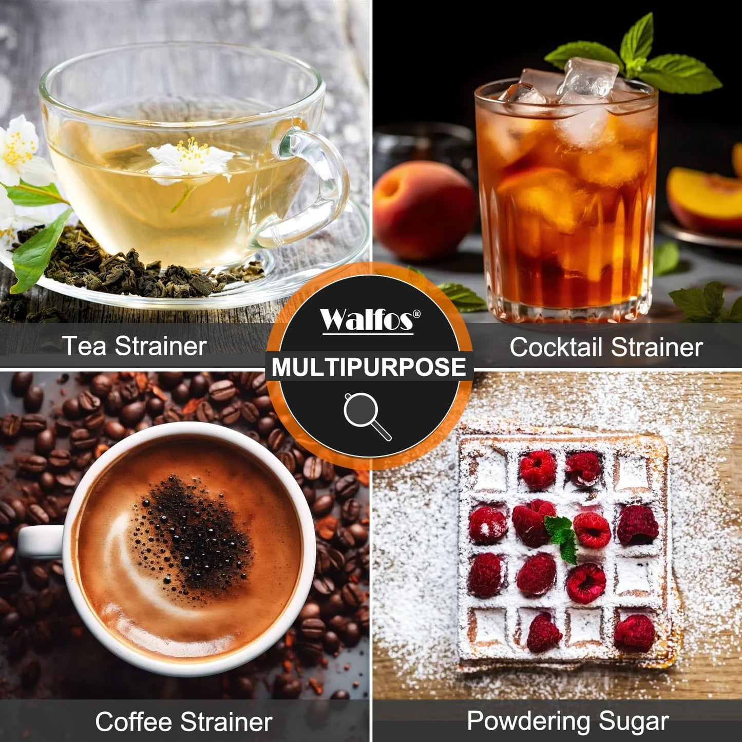 Small Fine Mesh Strainer for Cocktail & Tea, Mini Stainless Steel Sieve with Handle, 3.15 Inch Metal Strainers for Juicing, Coffee, Drinks, Tea Herbs