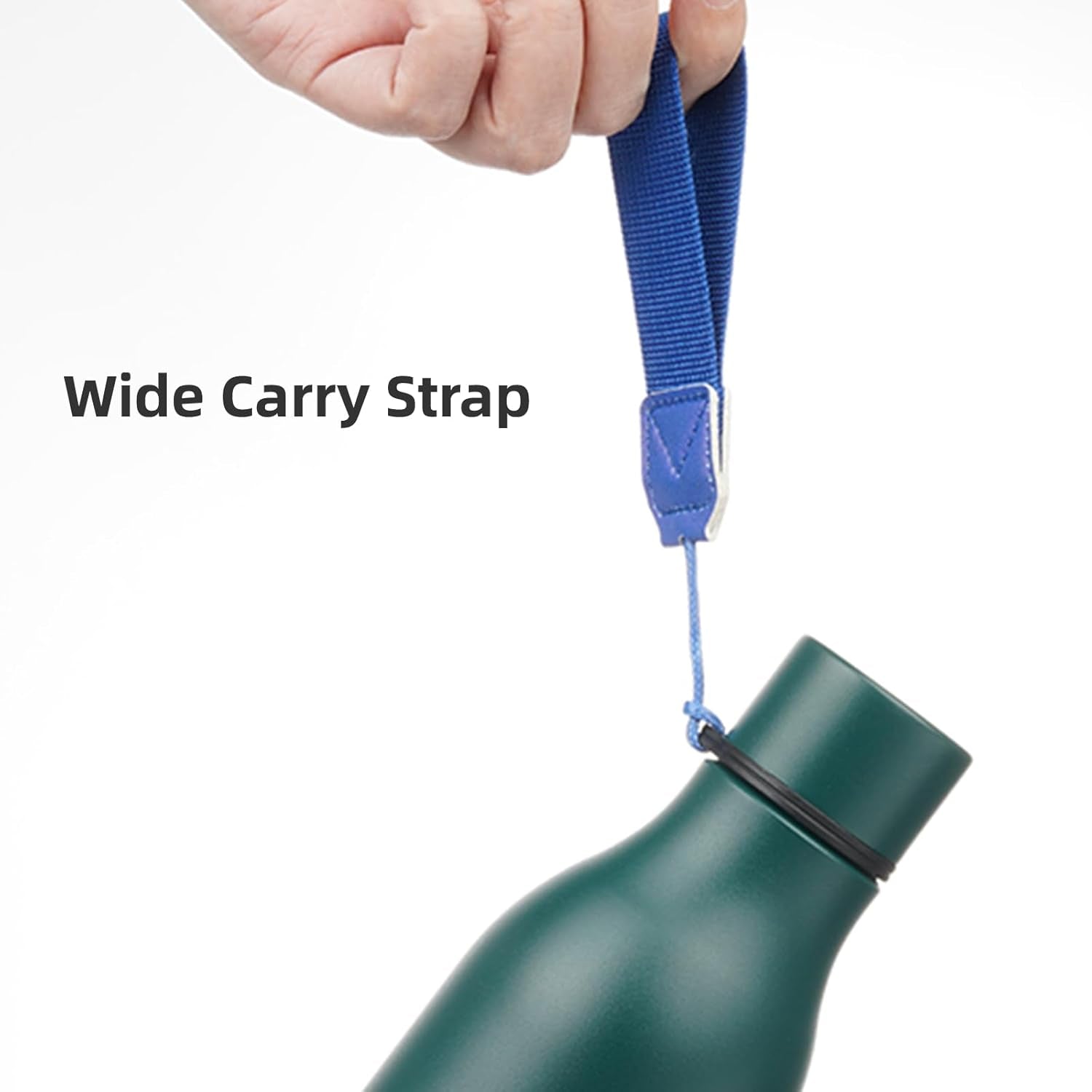 Insulated Water Bottle with Strap,18 Oz Double Wall Stainless Steel Vacuum Bottles Metal Water Flask,Army Green