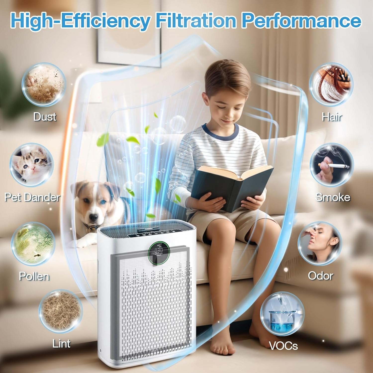 2 Pack HAP603 Replacement Filter Compatible with ECOSELF HAP603 / HAP603WF Air Purifier, Air Purifiers Replacement Filter for Home Large Room, # RFHAP603, White