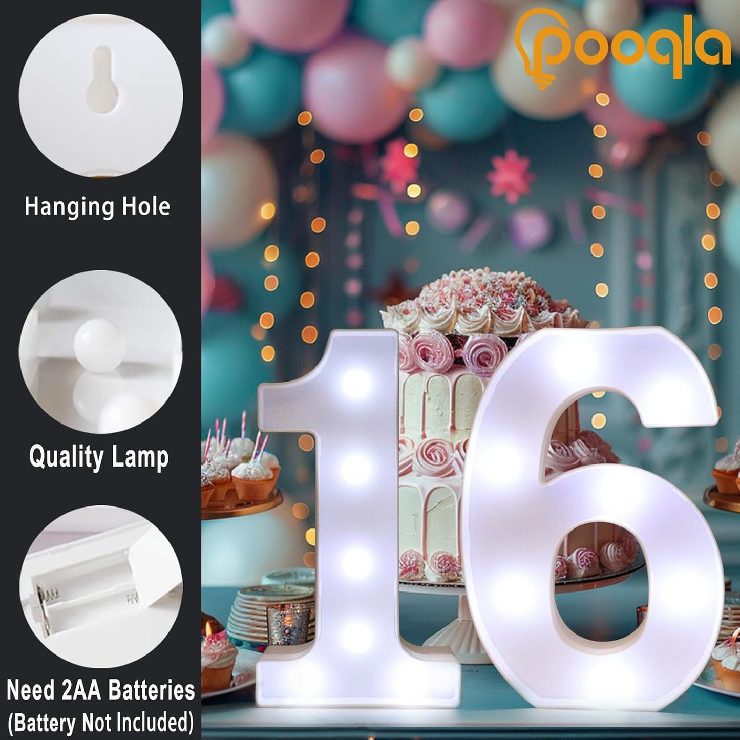 LED Light up Numbers, Warm White and Cool White Decorative Lighted Marquee Numbers, Light up Numbers for 1St Birthday, Boys Girls, Party, Wedding, Bar, Night Light, Room Decor, Number 1