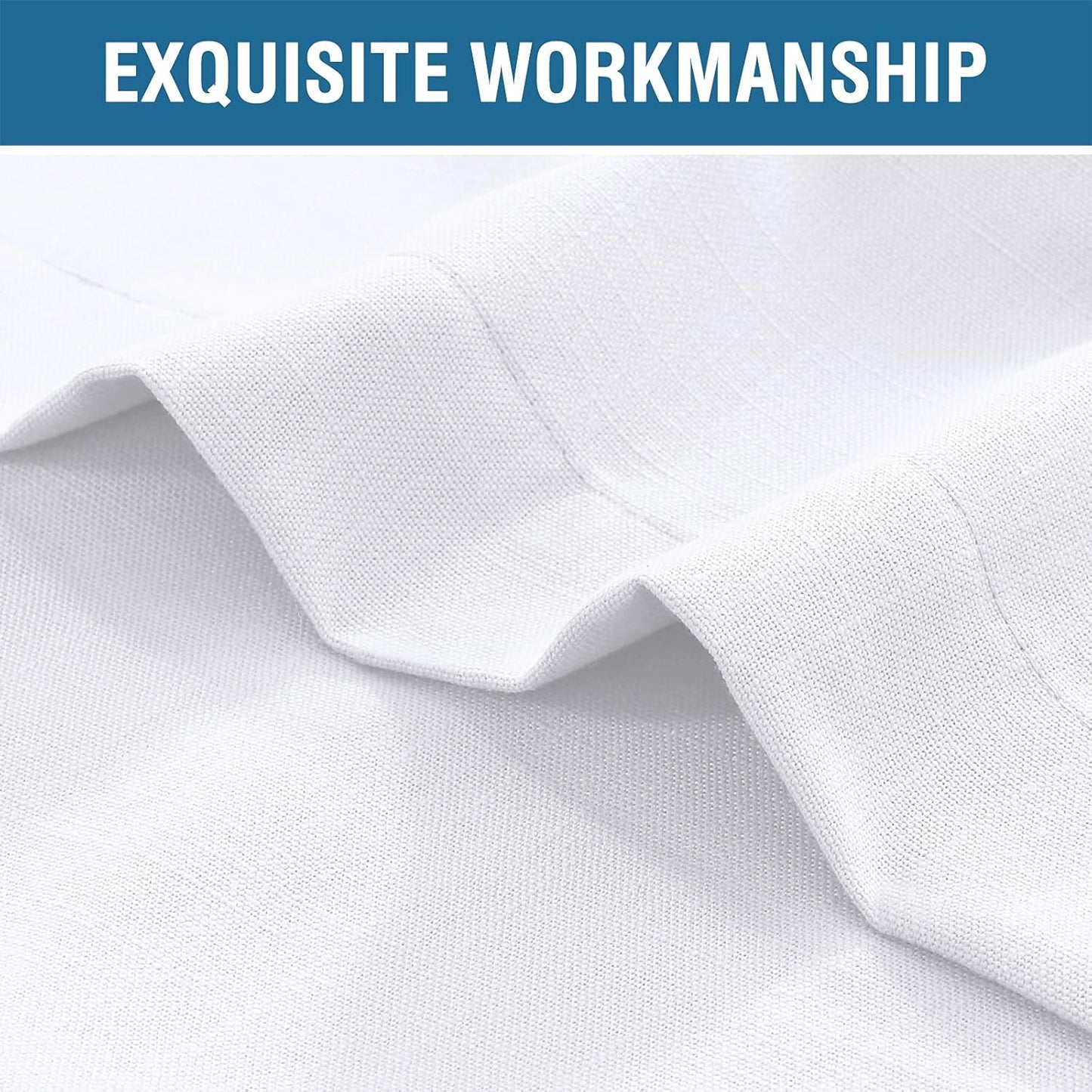Linen Look Outdoor Waterproof Curtains for Patio Privacy Grommet Sunlight Blocking outside Curtains for Gazebo, Porch, Pergola, Pavilion, 1 Panel, 95L X 52W Inch, White