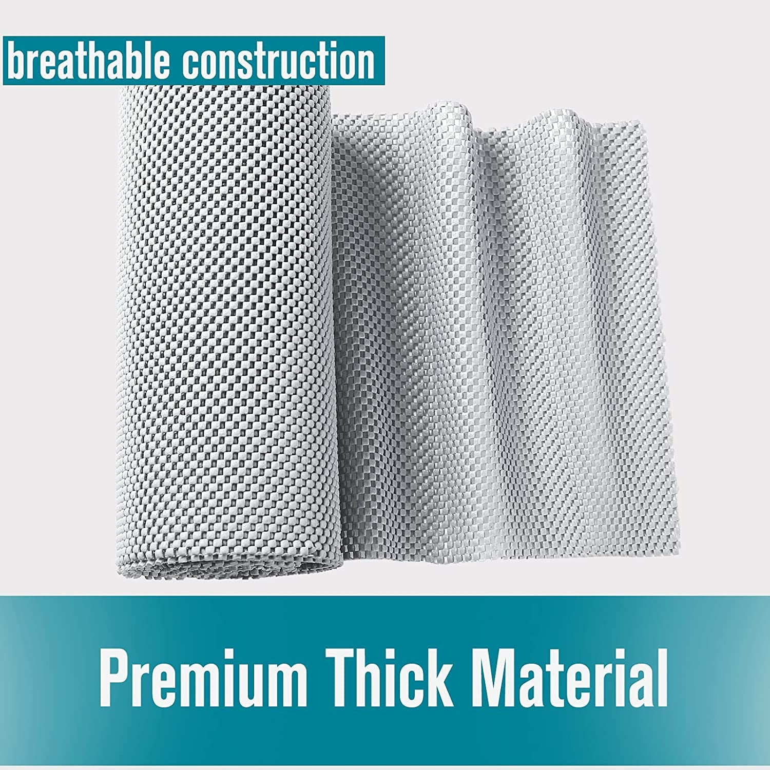 Shelf and Drawer Liner for Kitchen Cabinets Non-Adhesive, Non Slip Durable Strong Clean Long Size 12 Inches X 10 Feet, Shelves, Cabinets, Storage, Kitchen and Desks, Light Gray