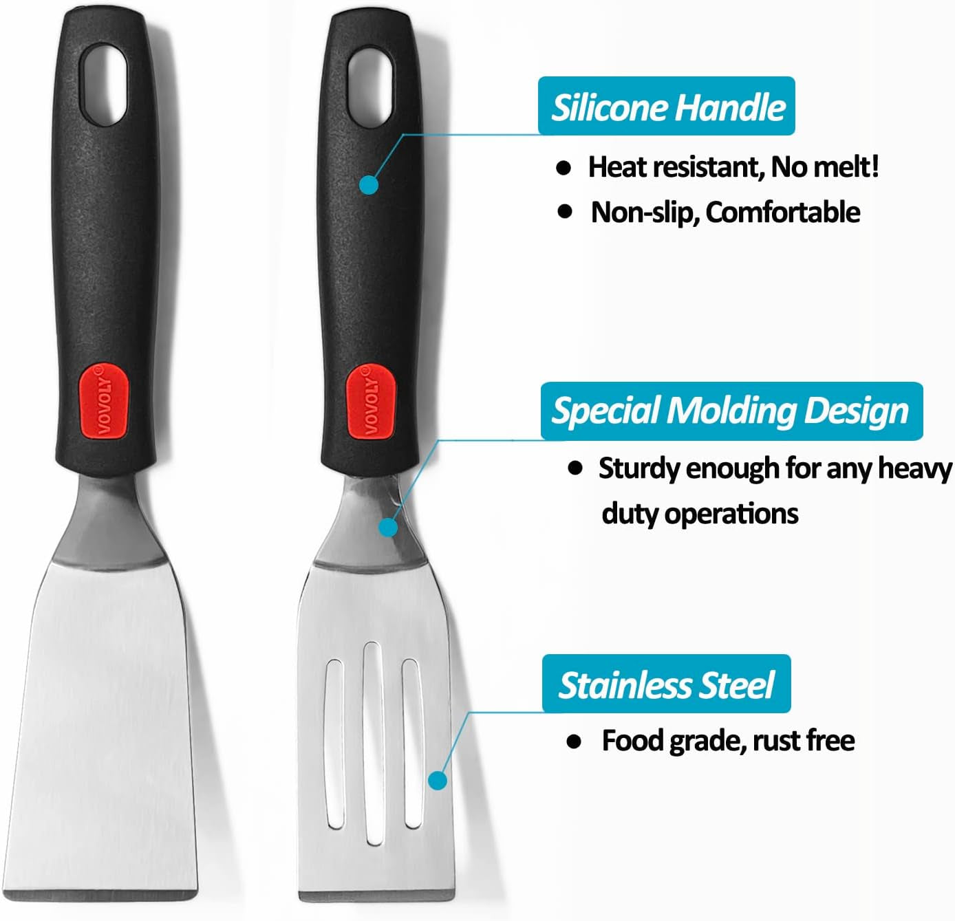 Professional Mini-Serving Spatula Set, Stainless Steel Cutter and Serve Turner for Serving, Flipping or Cooking, Ideal for Brownies, Tiramisu, Cakes, Lasagna or Cookie Etc.