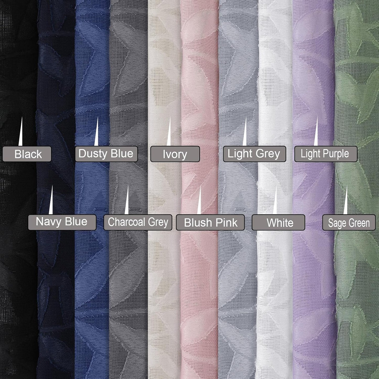 Sage Green Sheer Curtains 84 Inches Long 2 Panels Set, Light Filtering Soft Airy Leaf Elegant Sheer Curtains for Bedroom Living Room, 42Wx84L Inches, 2 Panels