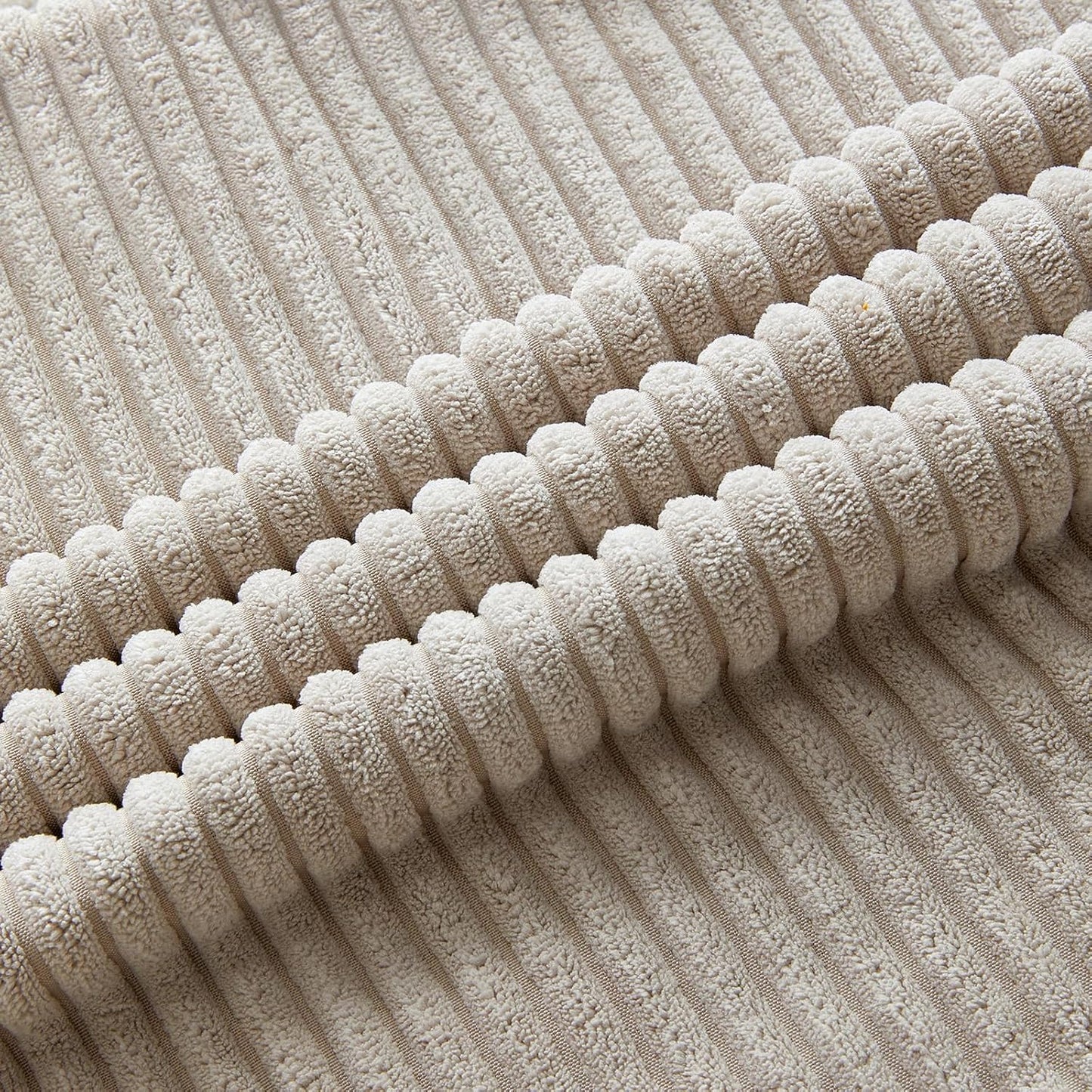 Set of 2 Taupe Boho Lumbar Rectangle Decorative Throw Pillow Covers 12X20 Inch with Diagonally Pattern for Couch Bed Sofa, Soft Corduroy Accent Modern Farmhouse Home Decorations 30X50 Cm
