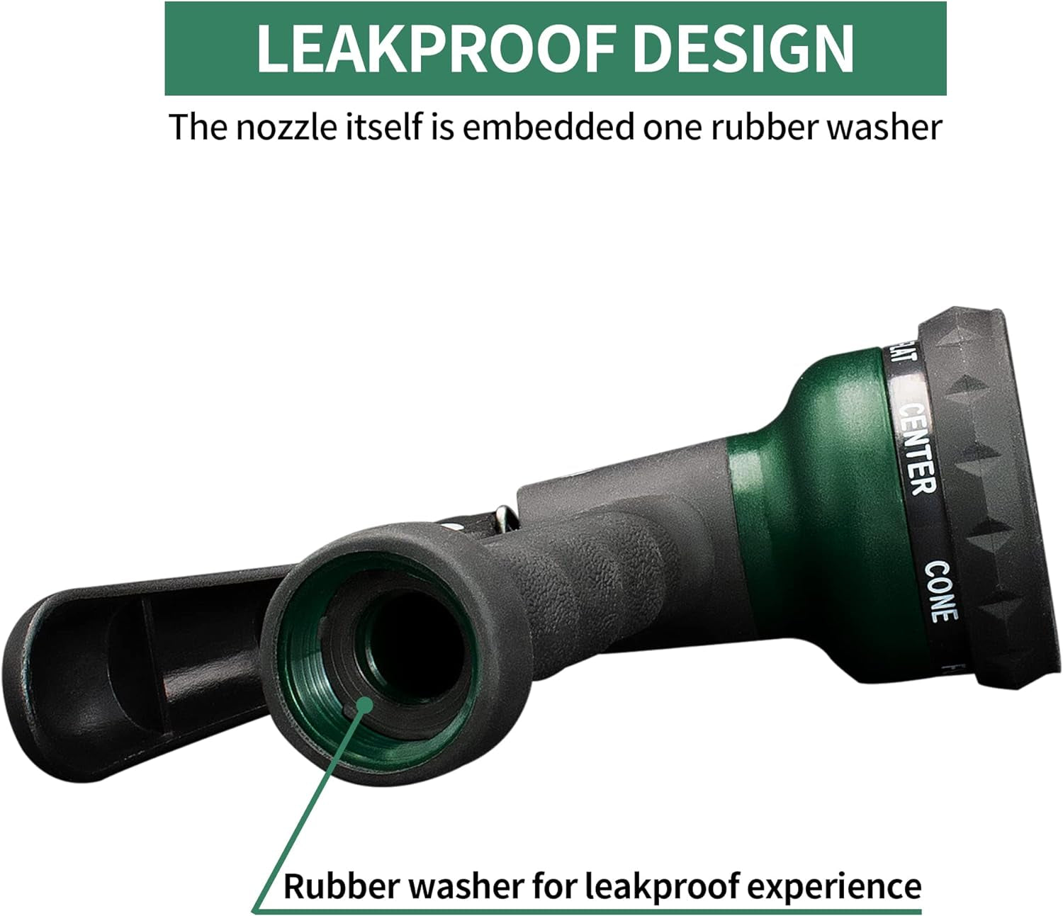 -Garden-Hose-Nozzle, ABS Water Spray Nozzle with 7 Adjustable Watering Patterns, Slip Resistant for Watering Plants, Lawn& Garden, Washing Cars, Cleaning, Showering Pets & Outdoor Fun.