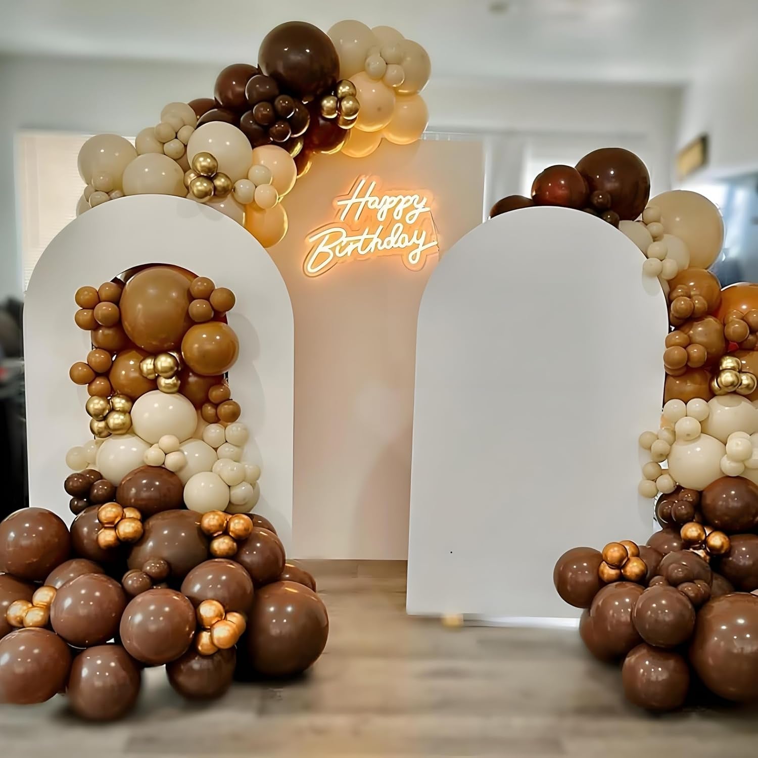 120Pcs Dark Brown Balloons, 18 12 10 5 Inch Boho Latex Balloons Different Sizes Dark Brown Balloon Arch Kit for Birthday Baby Shower Wedding Anniversary Party Decorations