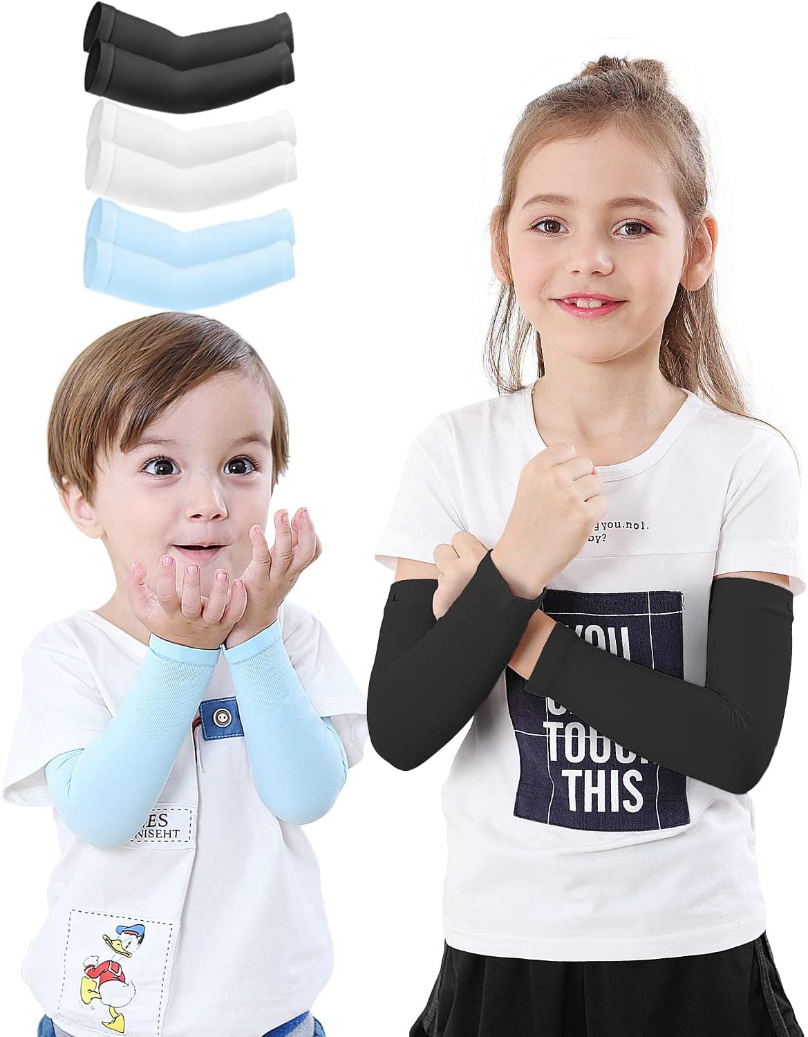Arm Sleeves for Kids Child Toddlers, Age 1-7, UV Sun Protection, Cooling Sleeves to Cover Arms