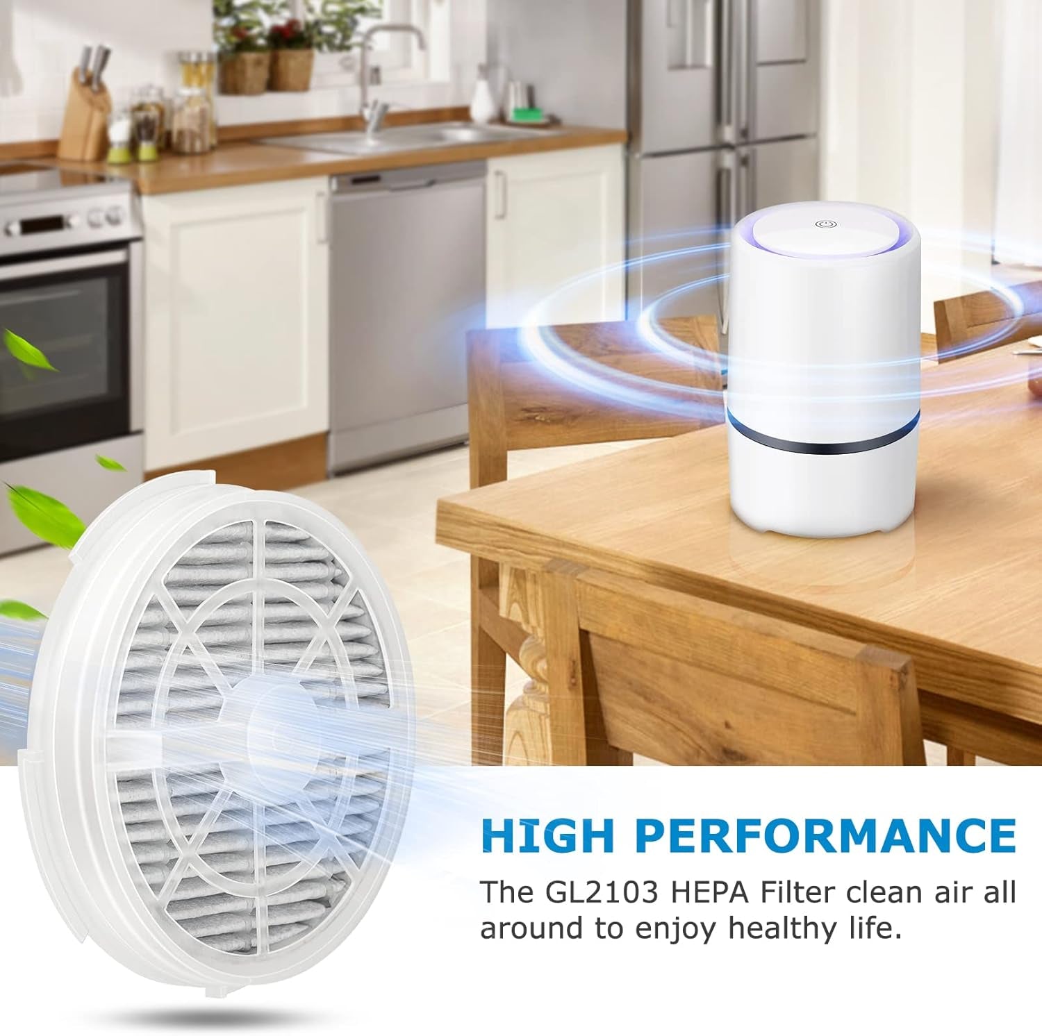 GL2103 Replacement Filter Set for RIGOGLIOSO, JINPUS, and LTLKY Air Purifiers - 2-in-1 HEPA and Activated Carbon Filters (3-Pack)