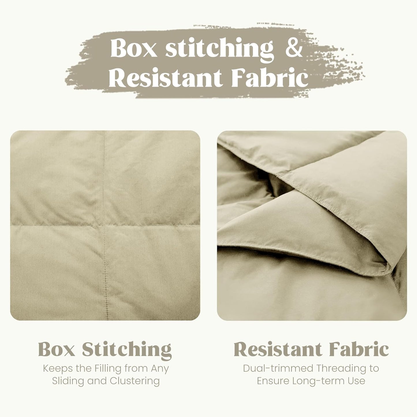 ® Soft Feather down Throw Blanket Lightweight Packable Couch Throw for Indoor and Outdoor Use, 50"X70", Beige