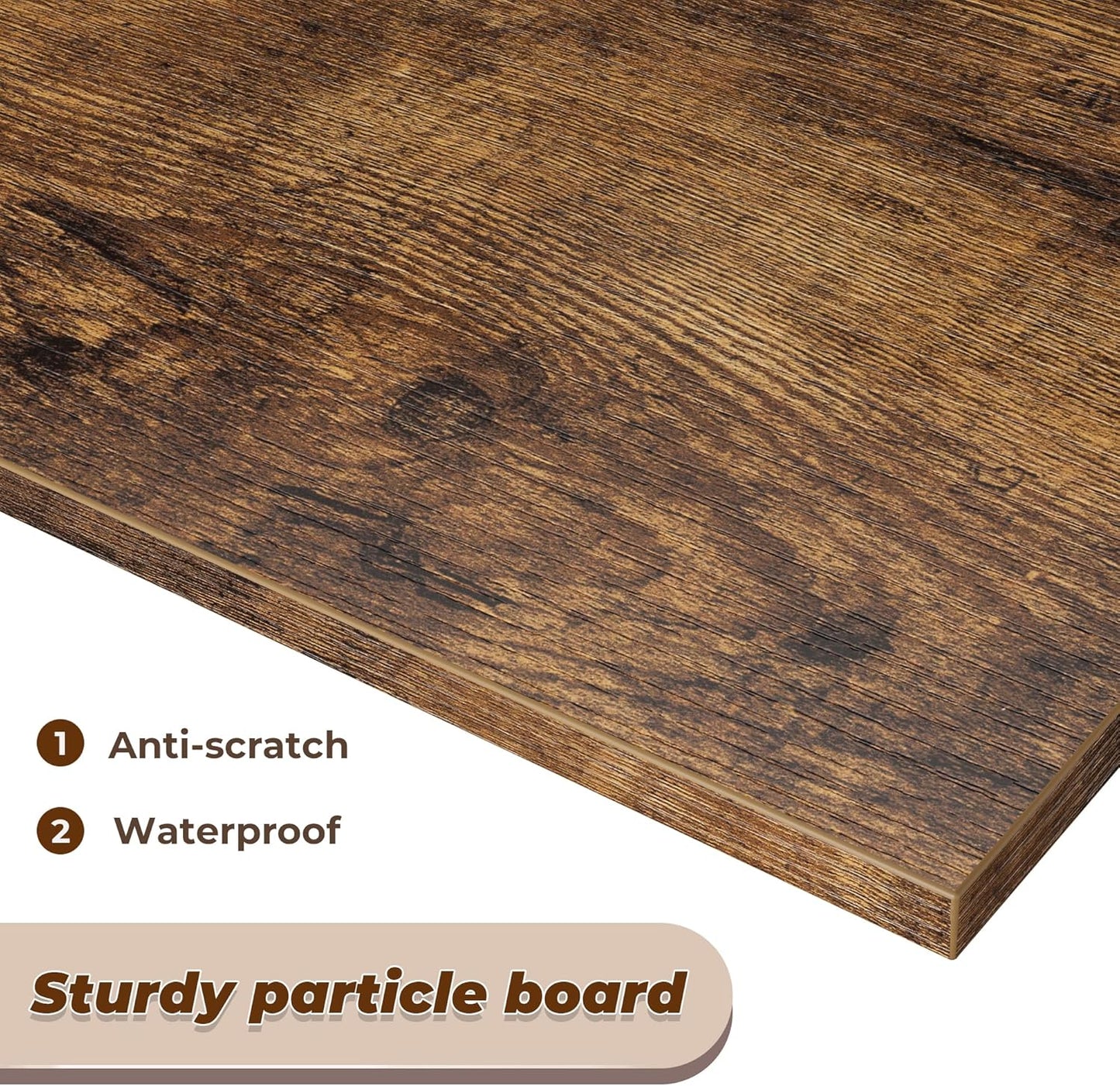 55-Inch TV Stand and Entertainment Center with Adjustable Shelves, Dual Cabinets, Solid Wood Feet, and Cord Management for Living Room and Bedroom in Rustic Brown Finish