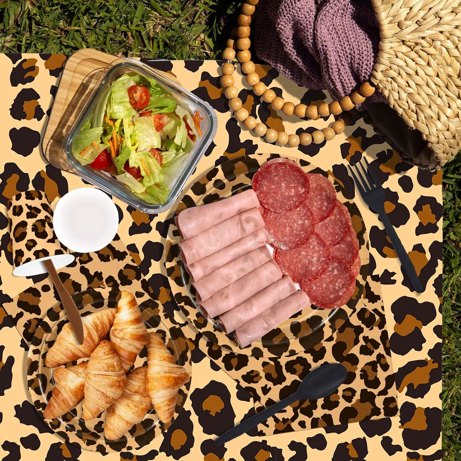 176 Pcs Cheetah Print Plates and Napkins Party Supplies, Leopard Print Birthday Decorations Tableware, Plate, Cup, Napkin, Safari Animal Leopard Theme Birthday Baby Shower Party Supplies