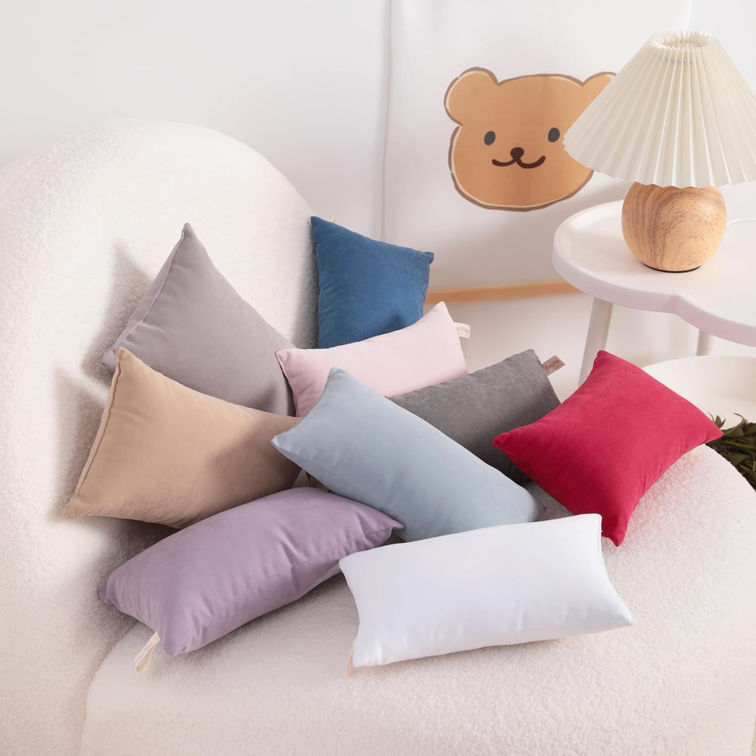 2 Pack Microfiber Tiny Pillows - 11X7 Inches, Soft Small Pillows for Sleeping, Traveling, and Napping in Lavender