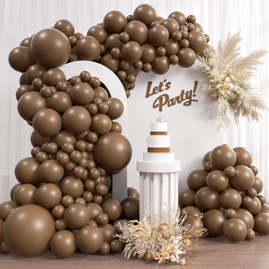 110Pcs Brown Balloons, 18 12 10 5 Inch Brown Balloons Different Sizes Balloon Garland for Netural Baby Shower Woodland Jungle Safari Birthday Party Decorations