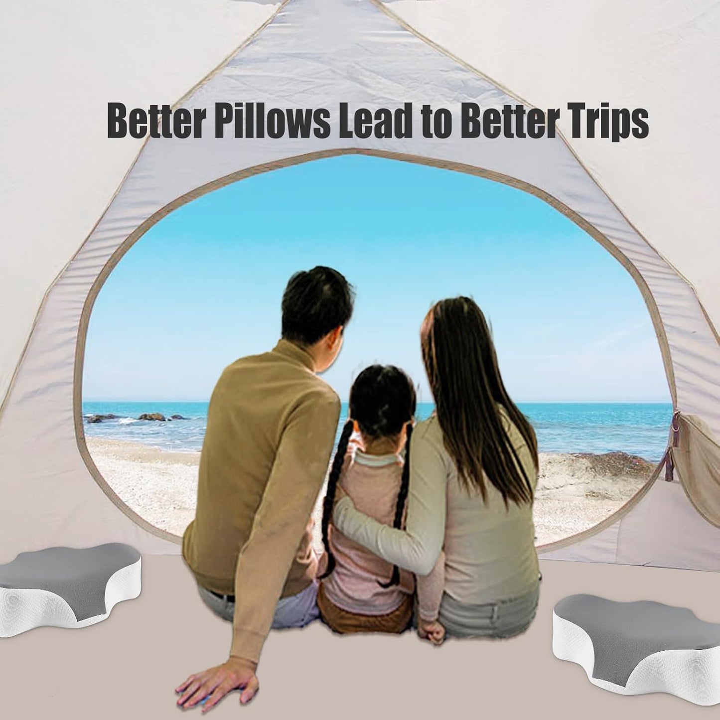 Travel Pillow for Sleeping,Cervical Neck Support Pillow for Neck Pain Relief,Lightweight Ergonomic Memory Foam Camping Pillow,Portable Contour Pillows W/Travel Storage Bag,Cooling Cover