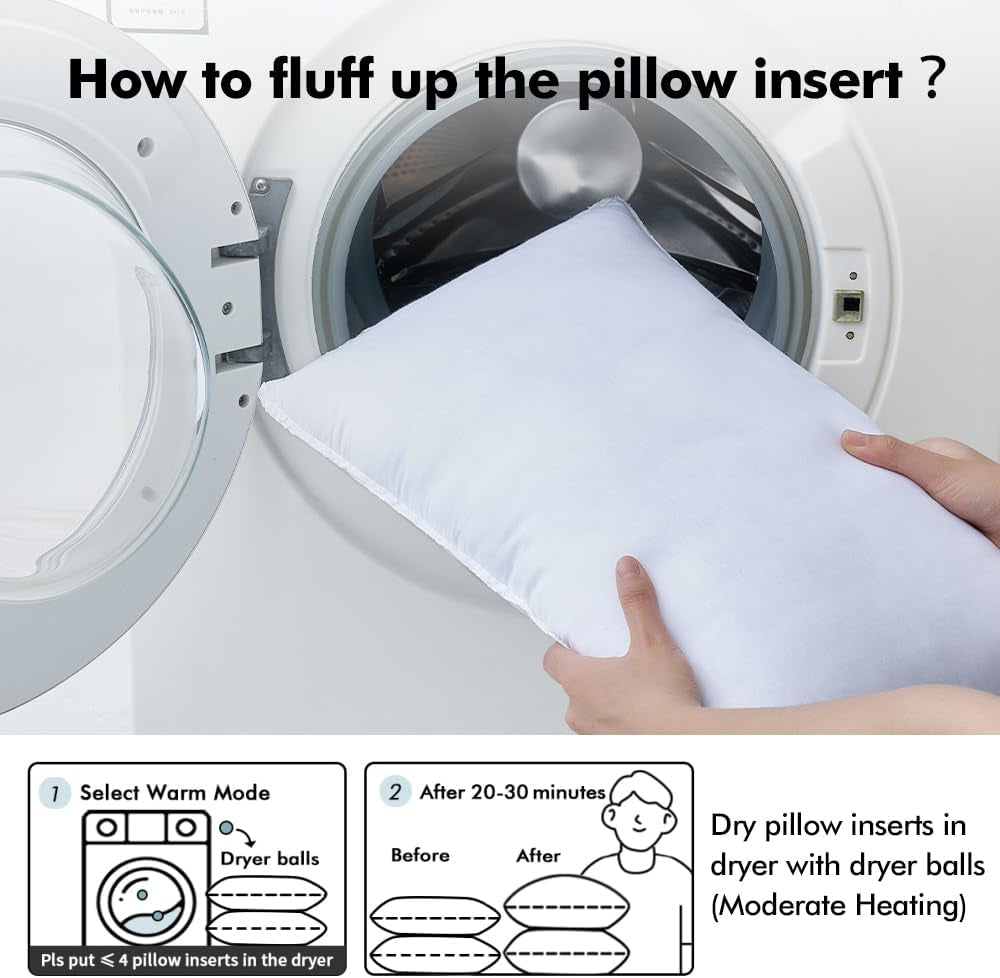 16X16 down Alternative Pillow Insert Decorative Throw Pillow 16 X 16 Inch Body Bed Sleeping Ultra Soft Fluffy Form for Sofa Couch Bed