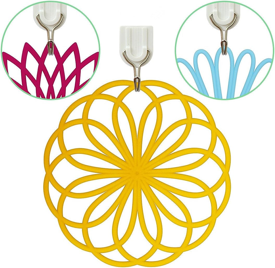 Silicone Trivet Mat - Kitchen Hot Pads for Pots & Dish - Insulated Teapot Trivet - Flexible, Durable, Non-Slip Large Coasters 3 Set Yellow