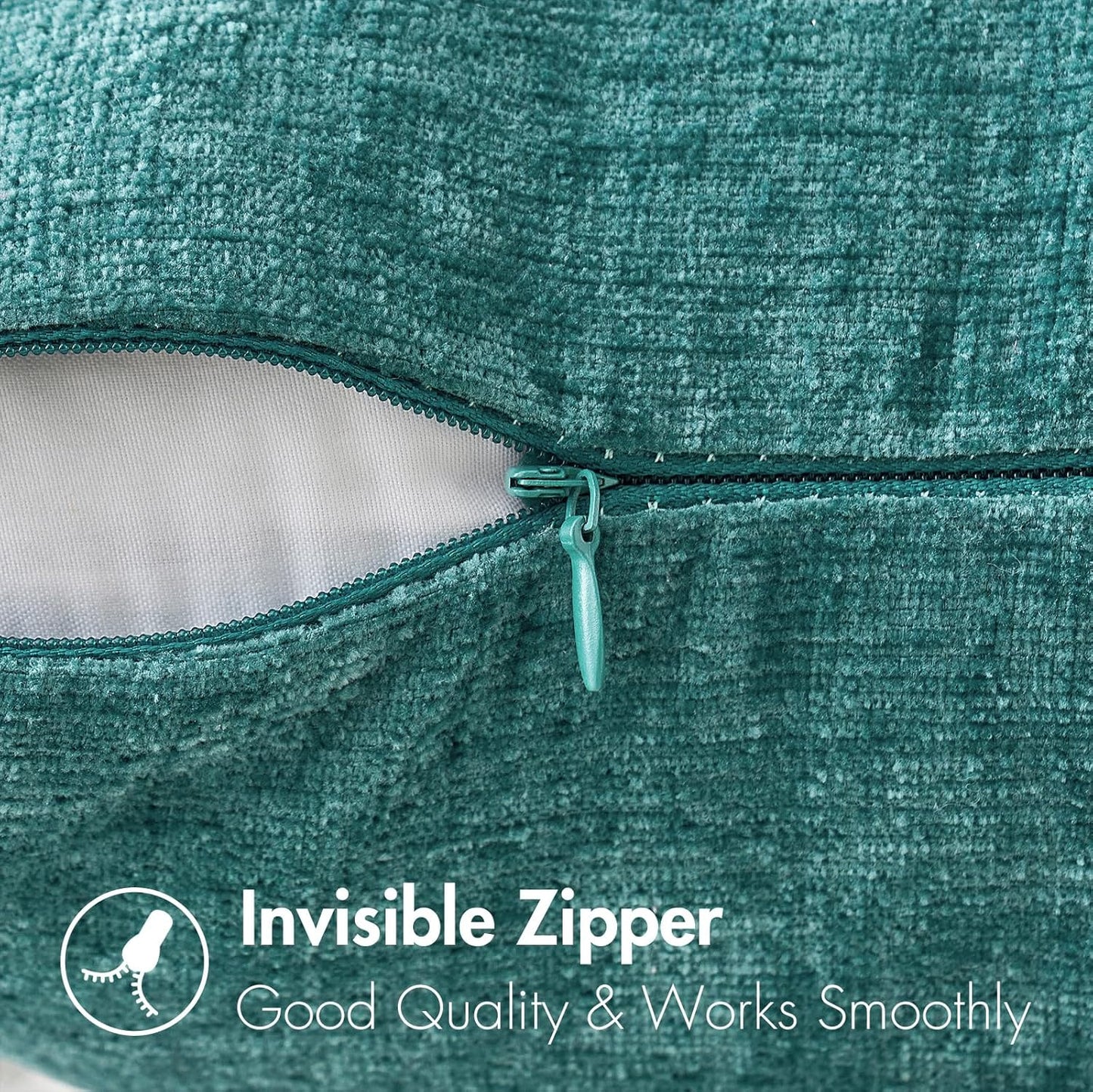 Set of 2 Chenille Pillow Covers Teal Bundle Set of 2 Plush Faux Wool Pillow Covers Sage Green 18X18 Inch