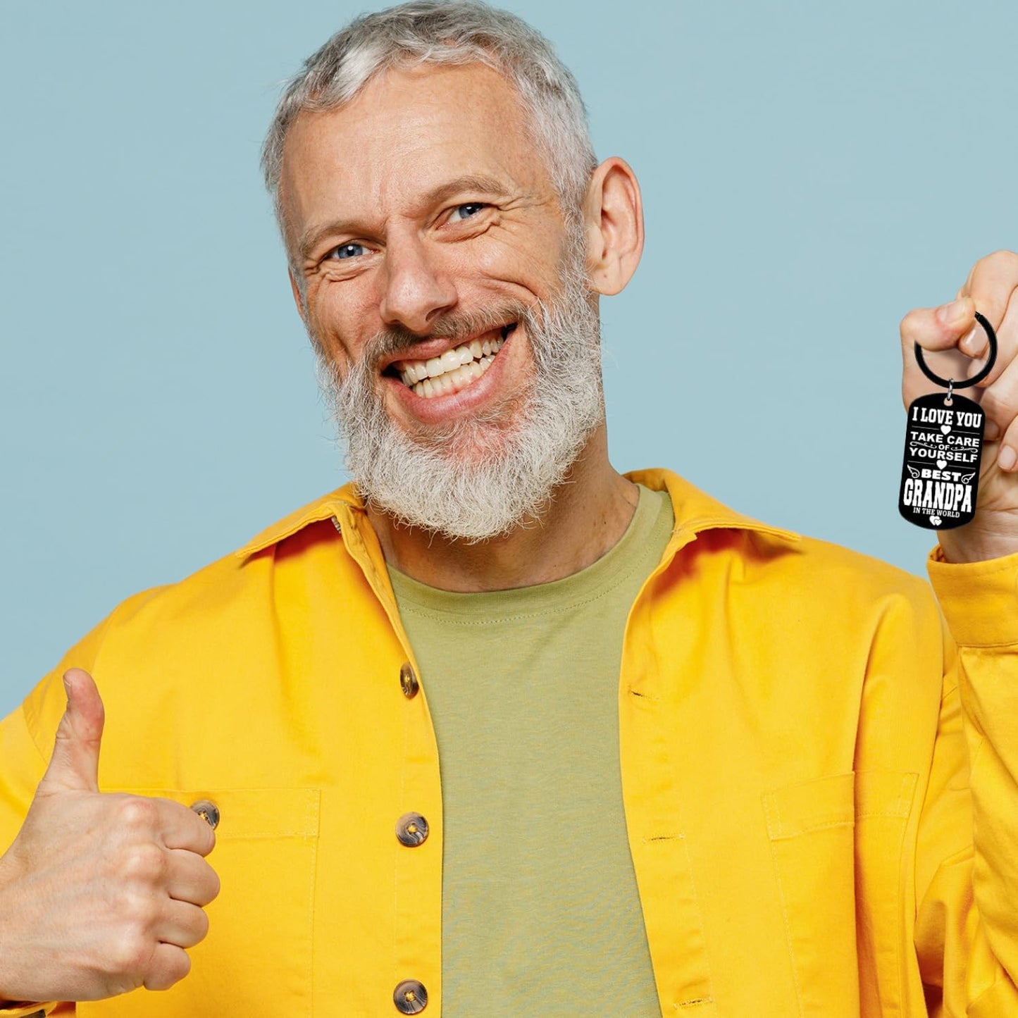 Grandpa Gifts for Fathers Day - Novelty Men Accessories Keychains - Best Grandpa in the World, 2026 Grandfather Papa Christmas Xmas Stocking Stuffers White Elephant Gift, Grandfather Gift