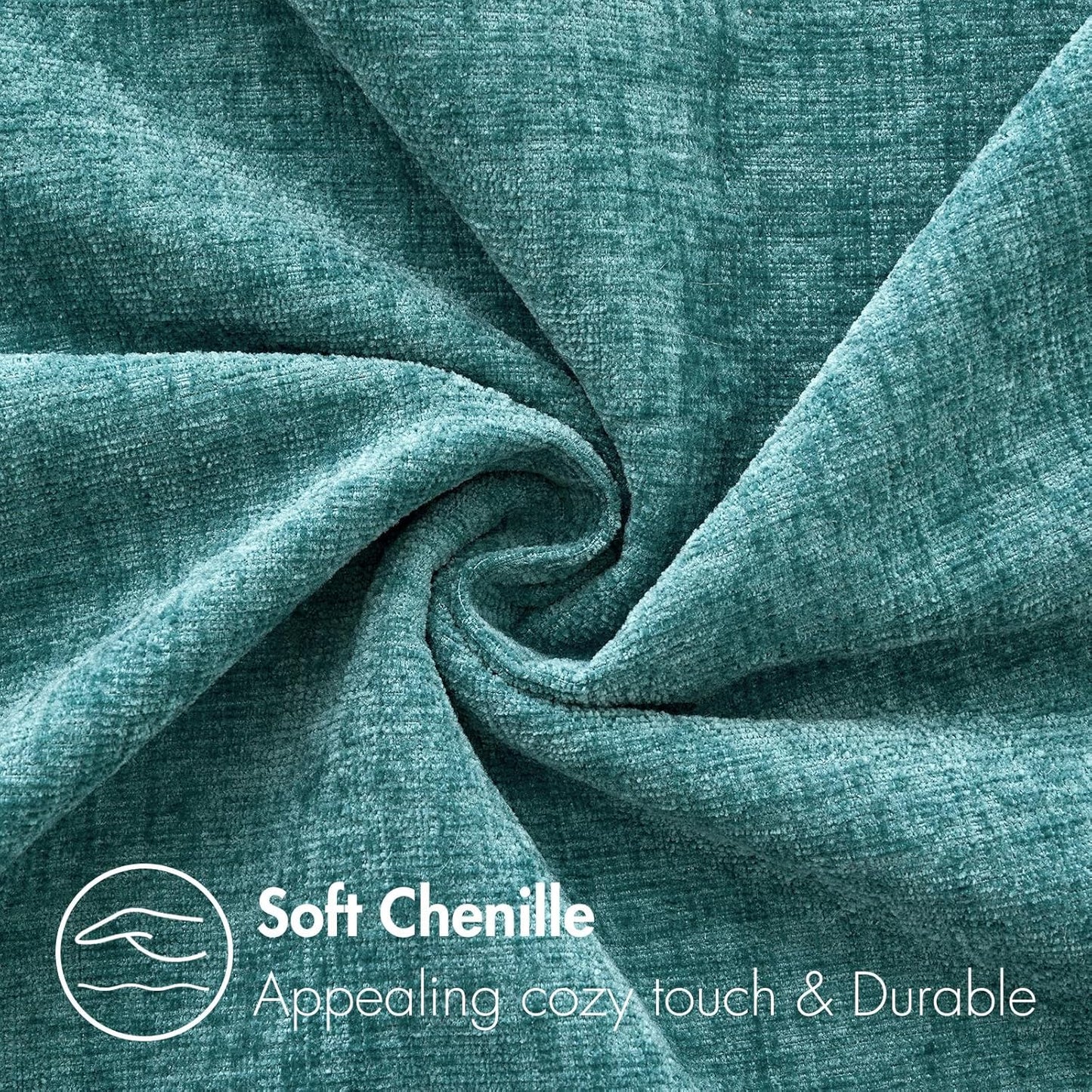 Set of 2 Chenille Pillow Covers Teal Bundle Set of 2 Plush Faux Wool Pillow Covers Sage Green 18X18 Inch