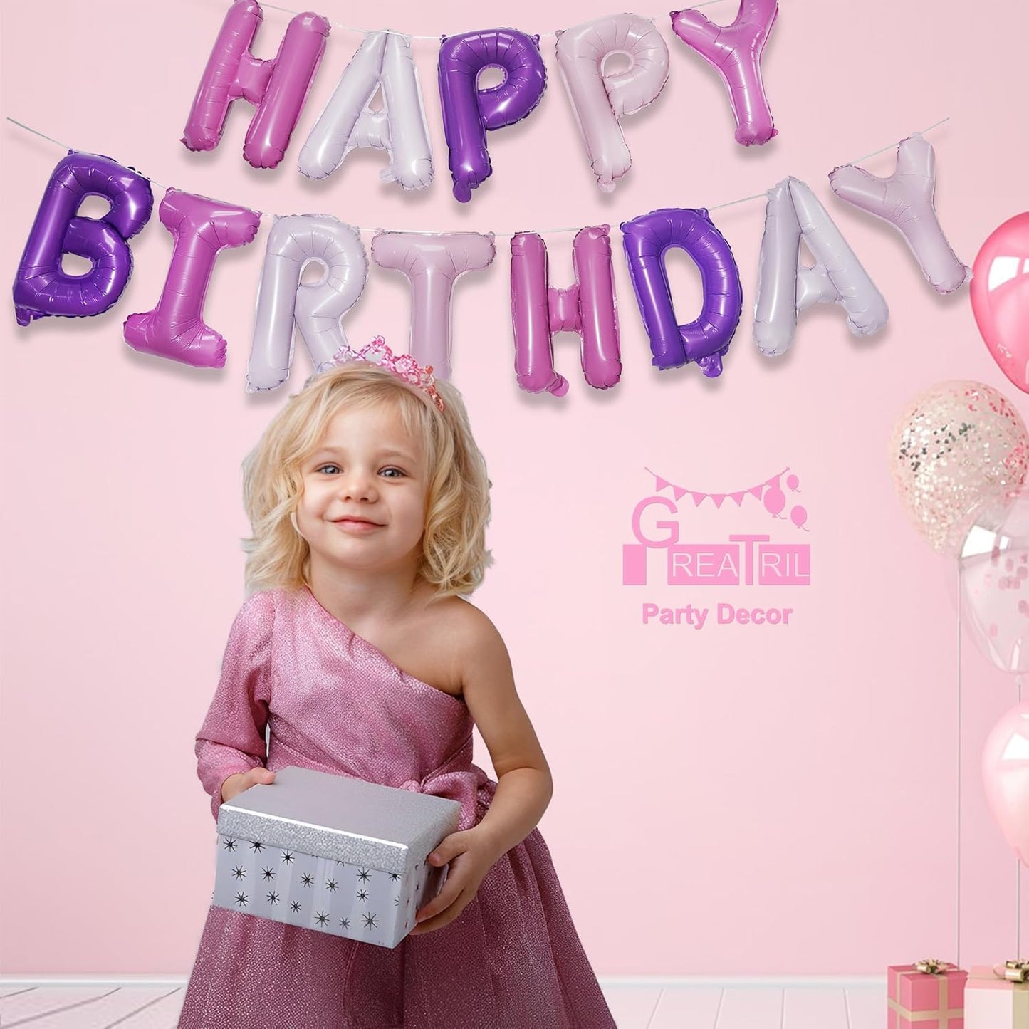 Purple Pink Happy Birthdays Balloons - Happy Birthdays Balloons Letters for Birthdays Unicorn Mermaid Butterfly Party Decorations 16 Inch