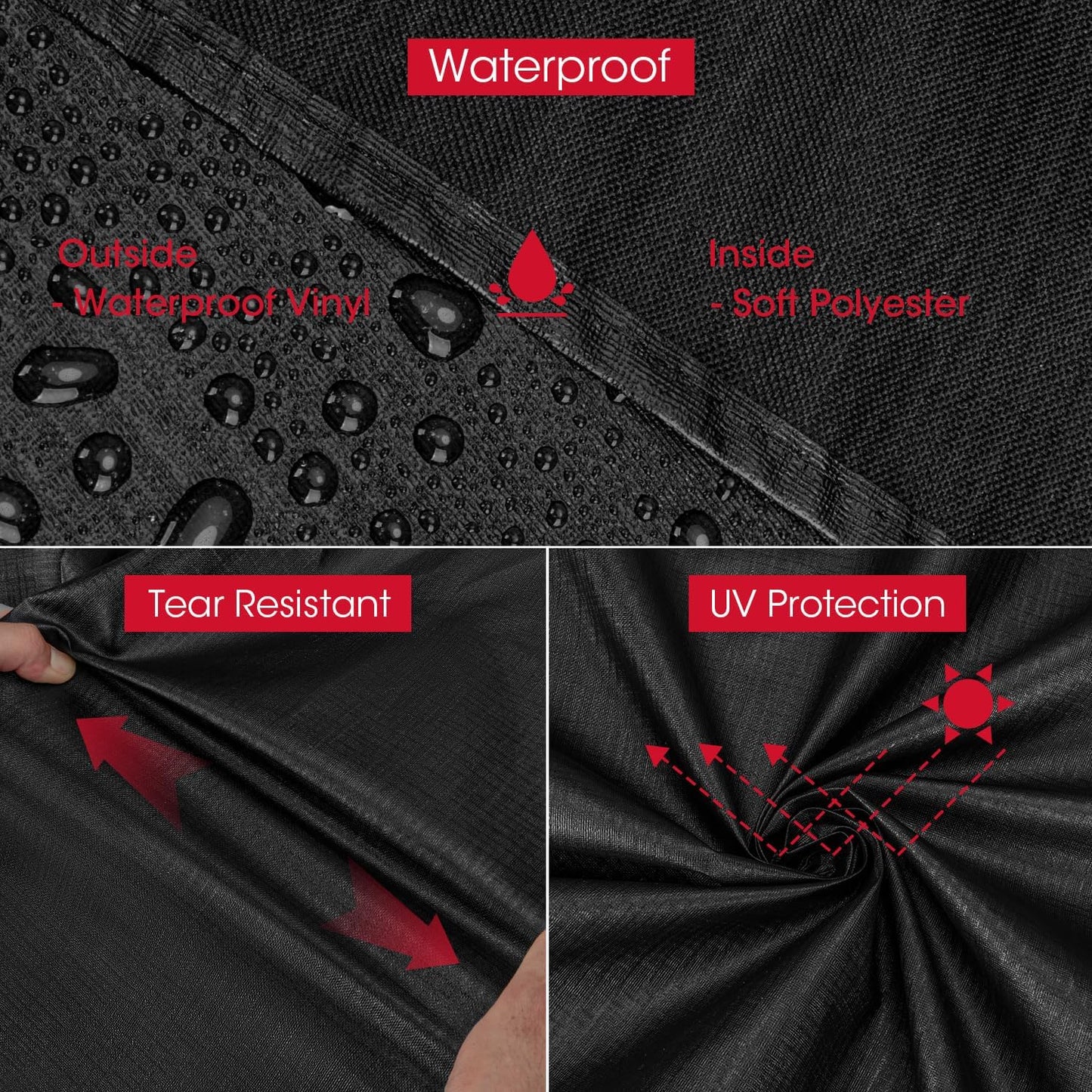 Grill Cover 55 Inch, BBQ Cover for Outdoor Grill, Unique Waterproof Vinyl Exterior with Polyester Lining, Compatible with Weber Char-Broil Nexgrill Bbqs up to 53”Wide, Basic Version