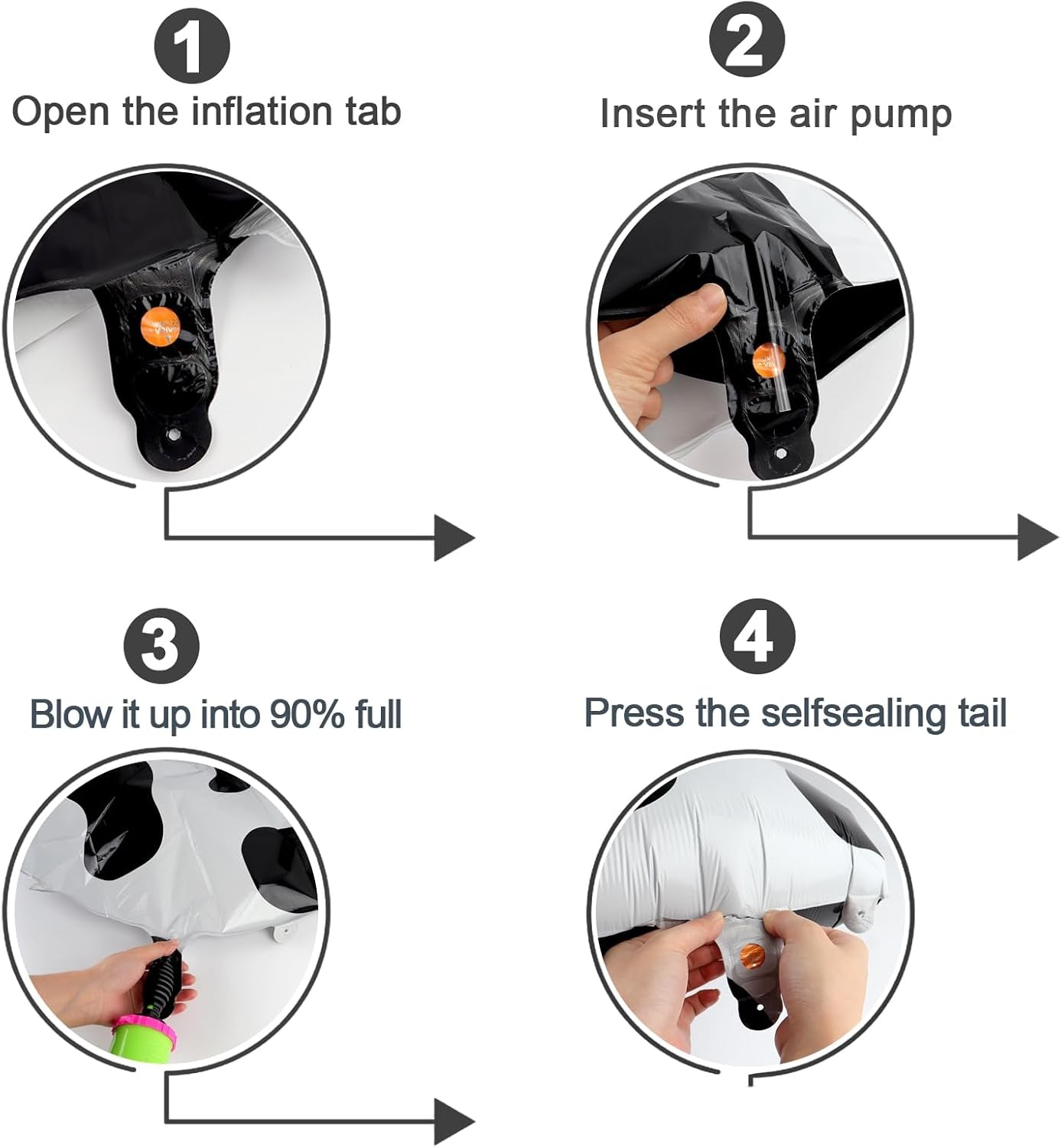 Cow Print 40 Inch 1St Number Balloon, Unisex Birthday Decorations, Farm Animal Party Supplies, Self Sealing, Reusable