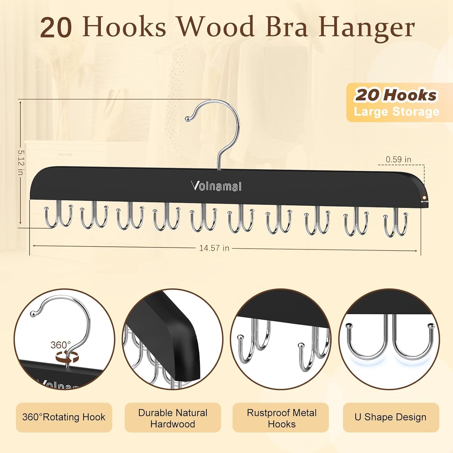 2 Pack Legging Organizer& Bra Hanger, 2 in 1 Space Saving Hanger Max 30 Leggings & Bras Capacity for Closet Organizers and Storage, Metal Yoga Pant Hangers& Foldable Wood Tank Top Organizer