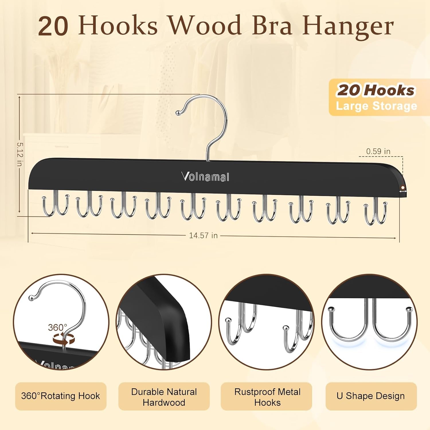 2 Pack Legging Organizer& Bra Hanger, 2 in 1 Space Saving Hanger Max 30 Leggings & Bras Capacity for Closet Organizers and Storage, Metal Yoga Pant Hangers& Foldable Wood Tank Top Organizer